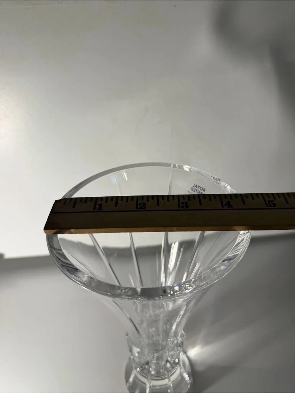 Clear Glass Decorative Vase - Elegant Fluted Design